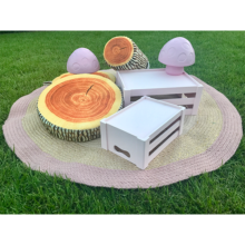 crates-wooden-logs-round-mat